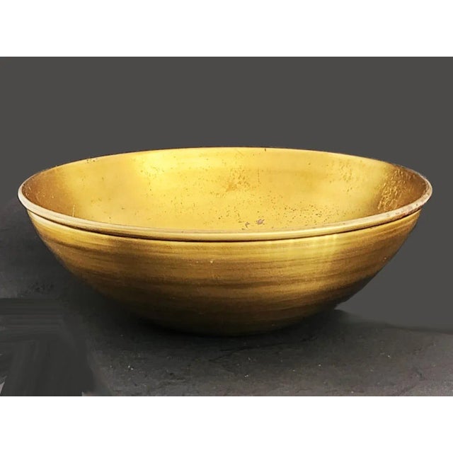 Contemporary 1980s Calvin Klein Solarized Brass Offering Bowl For Sale - Image 3 of 10