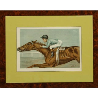 "An American Jockey (Tod Sloan) Colour Plate in Birdseye Maple Frame " For Sale