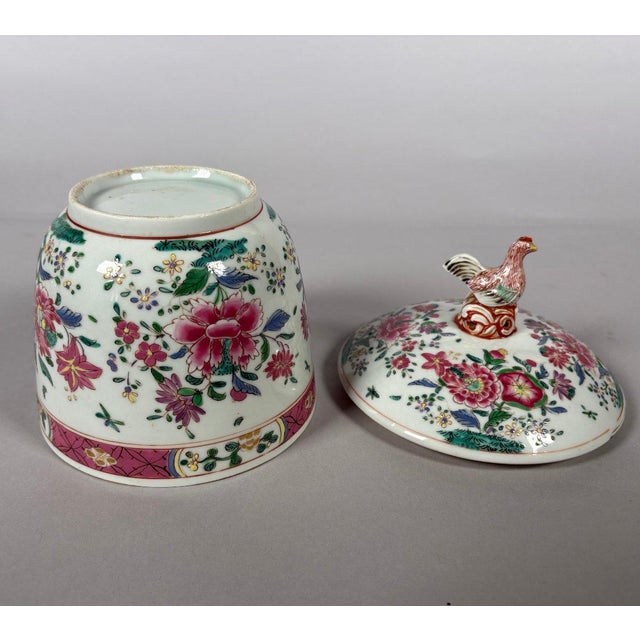 Porcelain bouillon cube - East India Company - 18th century - China - Famille Rose For Sale - Image 6 of 7