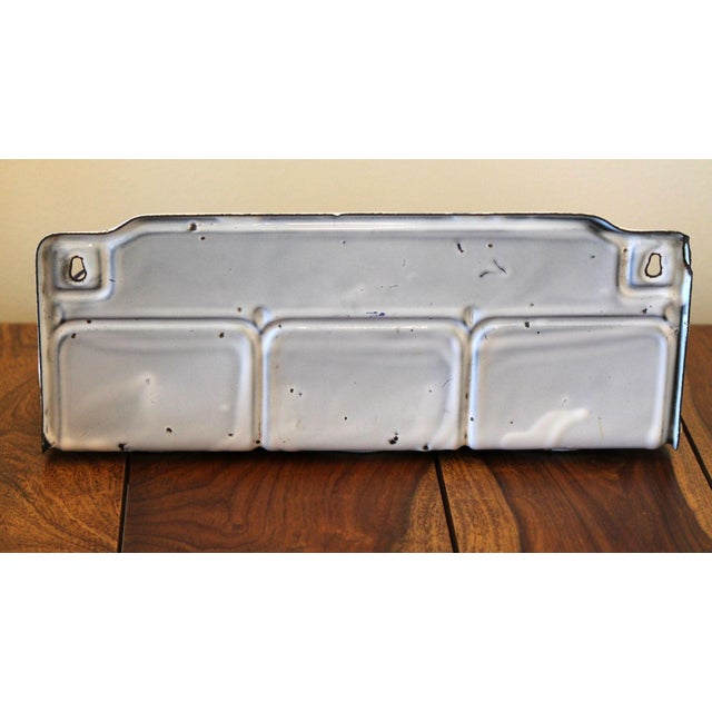 Paint Rare, Antique German Flow Blue Enamelware Laundry/Kitchen Scullery Rack For Sale - Image 7 of 8