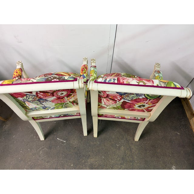 Paint French Vintage Directoire Style Armchairs For Sale - Image 7 of 12
