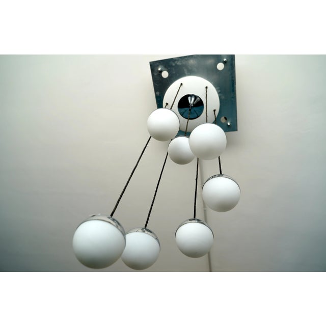 Italian Opaline Glass Sphere Pendant Lamp from Stilnovo, 1960s For Sale - Image 9 of 11