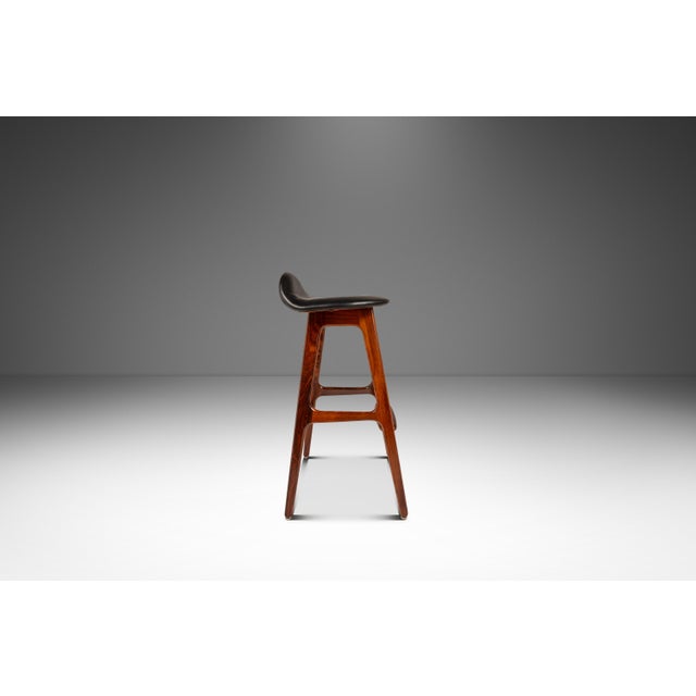 Danish Mid-Century Modern Model Od-61 Counter Height Bar Stool in Rosewood & Leather by Erik Buch for o.d. Mobler, Denmark, 1960's For Sale - Image 9 of 18
