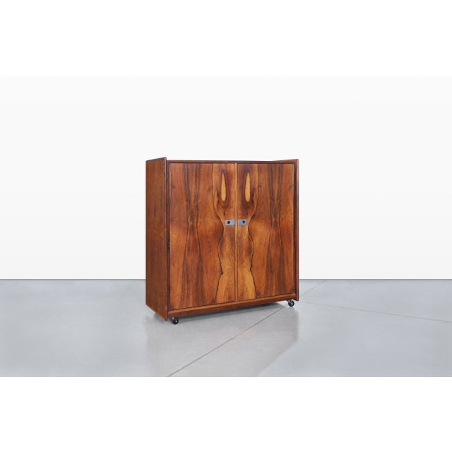 Mid-Century Modern Mid-Century Brazilian Rosewood Armoire Dresser by Intercontinental Design For Sale - Image 3 of 13