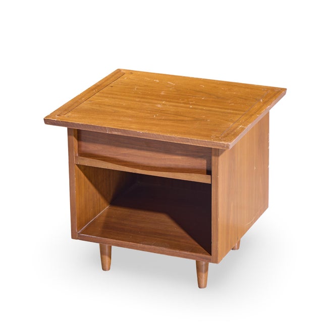George Nakashima for Widdicomb Origins Model 215 Mid Century Walnut Nightstands - Pair For Sale - Image 11 of 12