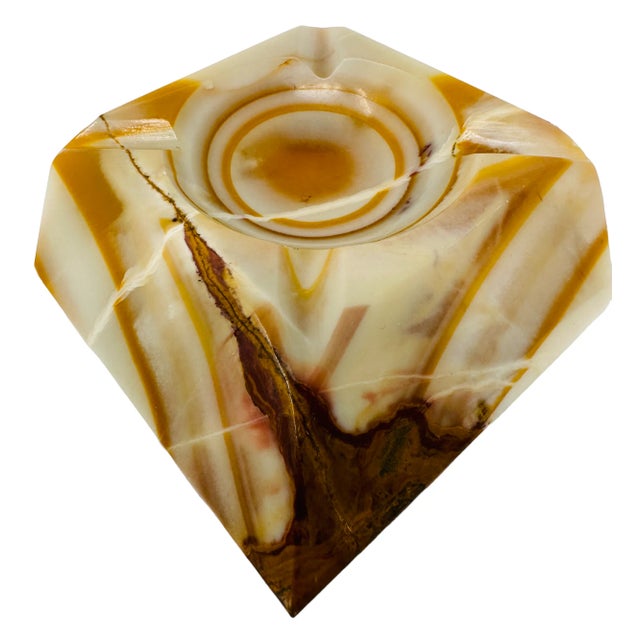 Brown Vintage MCM Asymmetrical Onyx Ashtray For Sale - Image 8 of 11