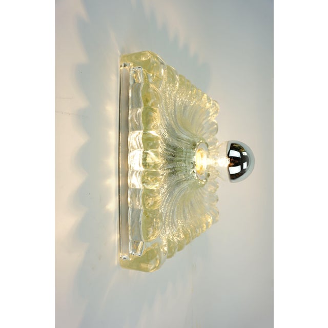 Metal Mid-Century Ice Glass Wall Lamp from Hustadt Leuchten, 1970s For Sale - Image 7 of 12