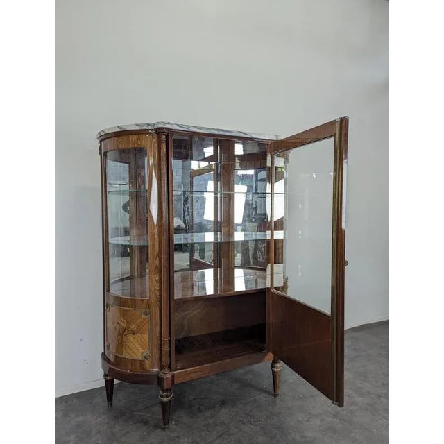 Rosewood Marquetry Silver Cabinet For Sale - Image 3 of 12