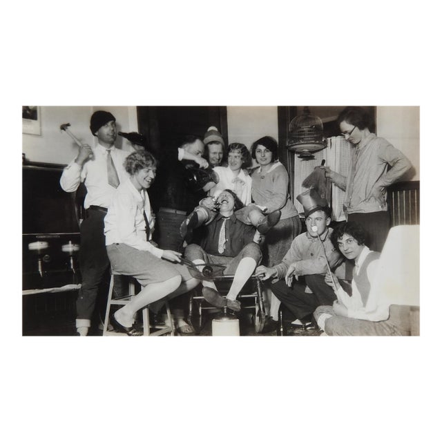 Early 20th Century Party Time Friends Snapshot Photograph For Sale
