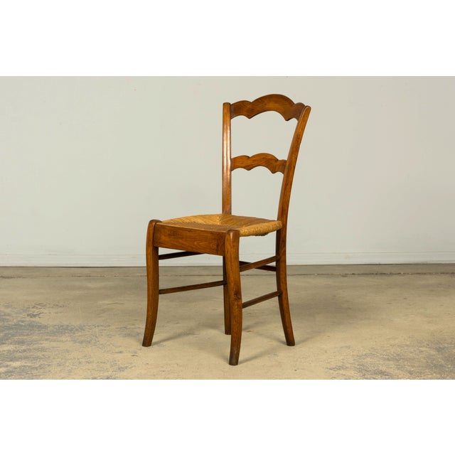 Set of 14 Mid-19th Century French Provincial Petite Maple Rush Seat Dining Chairs For Sale In New York - Image 6 of 18