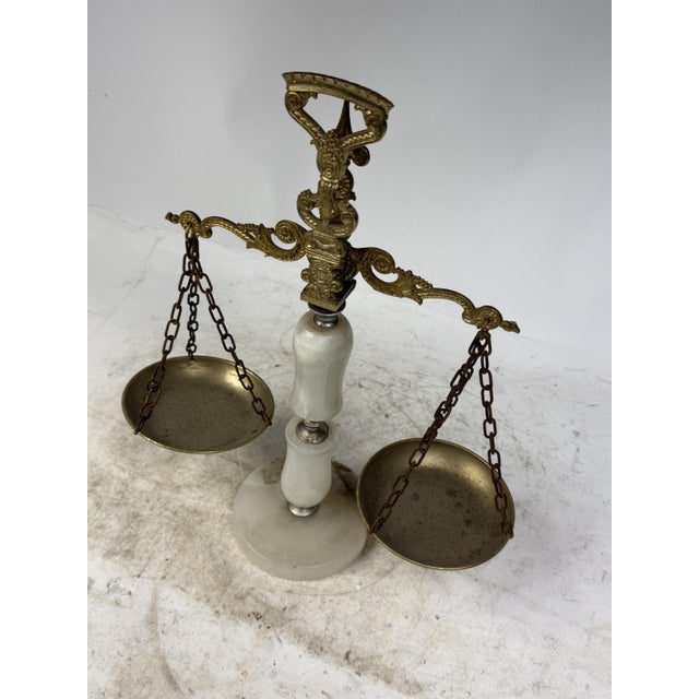 Vintage Scale in Onyx and Brass, 1940s For Sale - Image 10 of 12