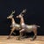 Pair of Vintage Gilt Bronze Deer Figures | Chinese Fu Lu Symbol | Chinoiserie Decor For Sale In Los Angeles - Image 6 of 9