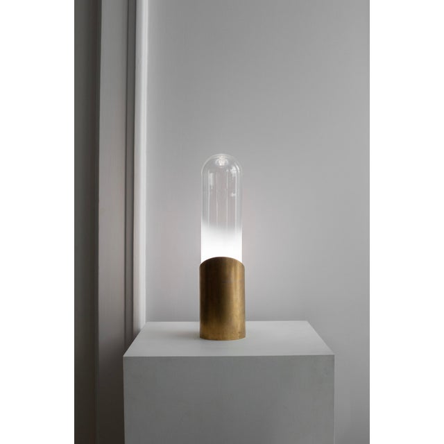 Space Age Brass Capsule Table Lamp, 1980s For Sale - Image 4 of 5