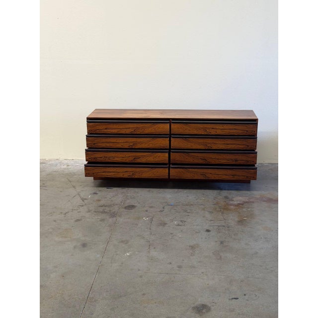 Brown Mid 20th CenturyWestnofa Rosewood 8 Drawer Dresser Scandinavian Lowboy Norway For Sale - Image 8 of 10