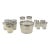 Mid 20th Century Mac Beth Evans -Mid-Century Art Deco, Silver Banded, Textured Frosted-Ice Bucket and Assorted Glasses-12 Pieces in Total For Sale