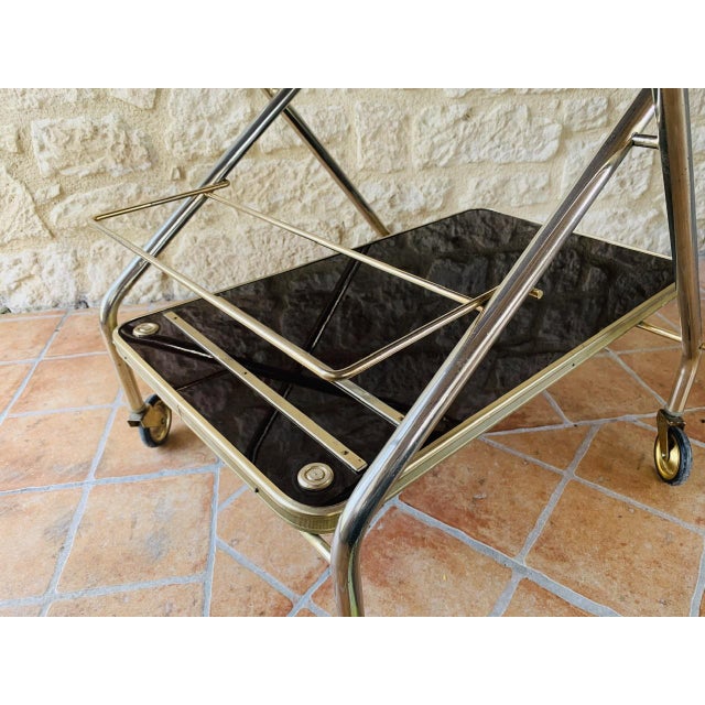 Vintage Bar Cart with Wheels, 1960s For Sale - Image 10 of 18