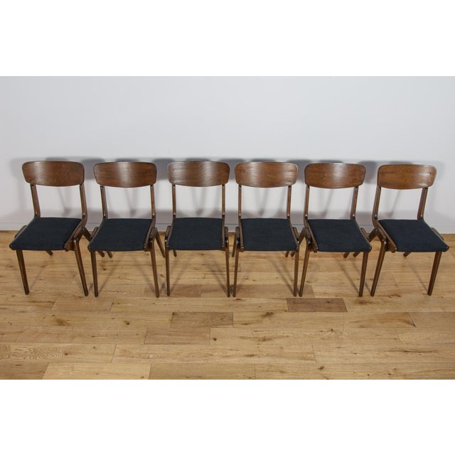 Mid-Century Modern Boomerang Dining Chairs from Gościcńskie Furniture Fabryki, 1960s, Poland, Set of 6 For Sale - Image 3 of 18