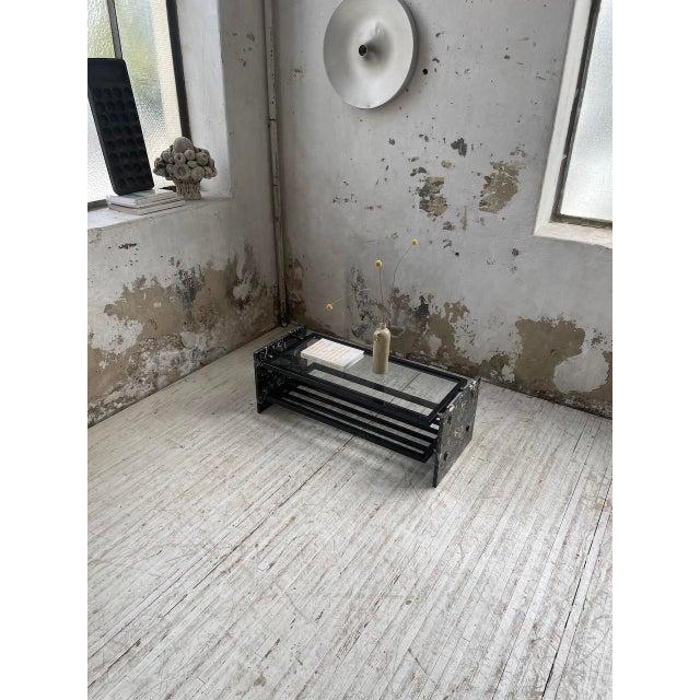 Italian Coffee Table in Marble and Glass, 1980s For Sale - Image 12 of 18