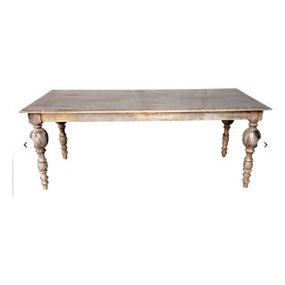 72" Rustic Solid Mango Wood Baluster Dining Table - Seats 6 For Sale