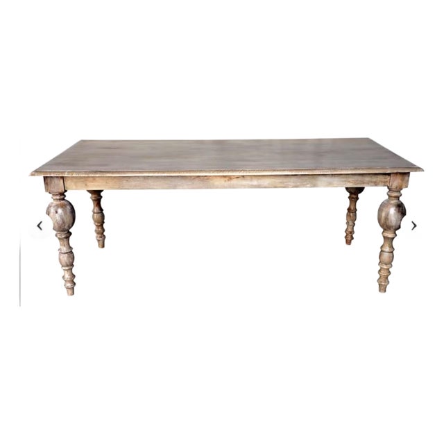 72" Rustic Solid Mango Wood Baluster Dining Table - Seats 6 For Sale