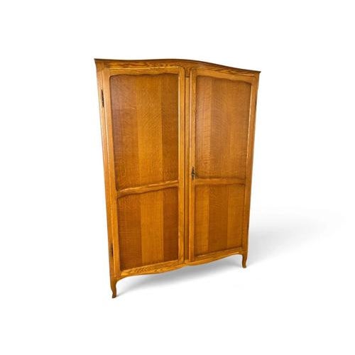 Vintage French Louis Oak 2-Door Bedroom Armoire For Sale - Image 11 of 11