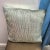 Early 21st Century 18" Square Turquoise and Silver Metallic Finish Knit Front Pillow For Sale - Image 5 of 5