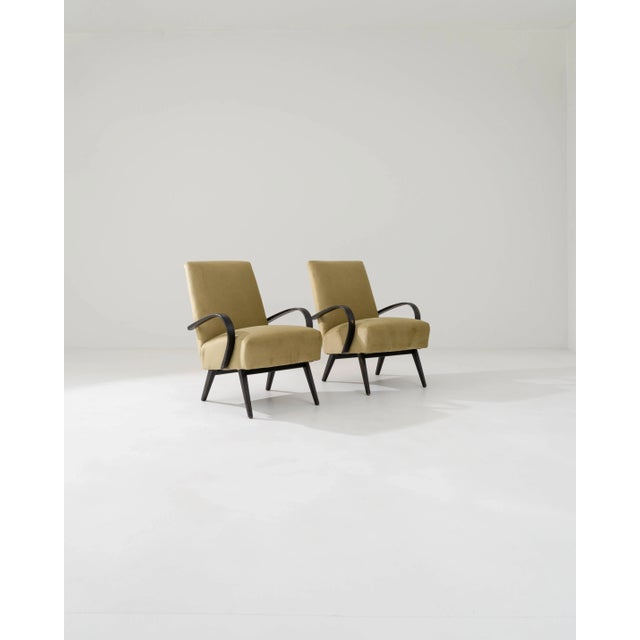 1950s Czech Upholstered Armchairs, A Pair For Sale In Greensboro - Image 6 of 12