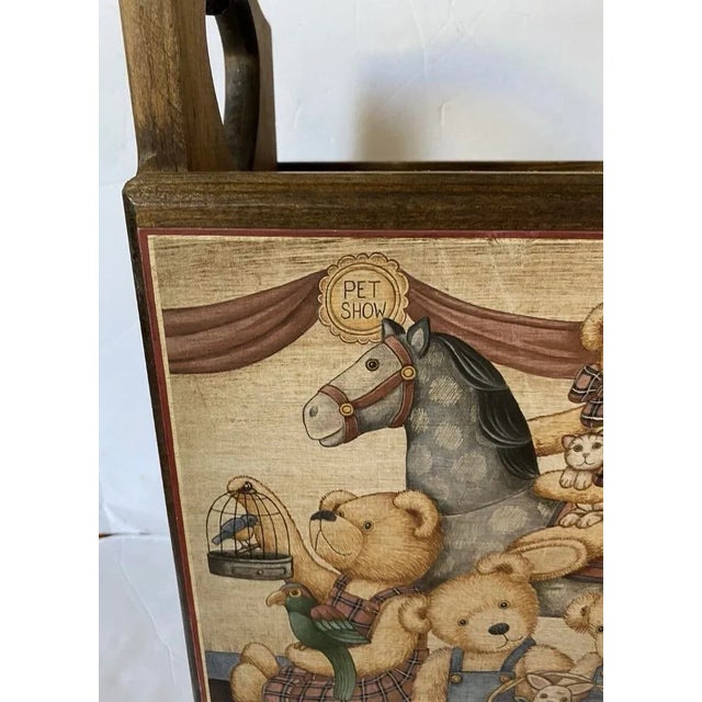 Antique/Vintage Book Caddy Stand Teddy Bear Farmhouse/Cottagecore Kids For Sale - Image 10 of 12