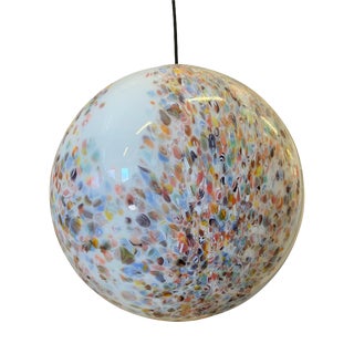 Milky-White Glass Sphere with Colorful Murrine by Simoeng For Sale