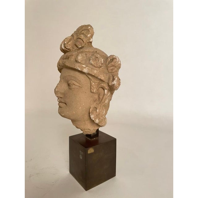 15th Century & Earlier Gandharan Stucco Head of a Bodhisattva, 3rd-5th Century For Sale - Image 5 of 12