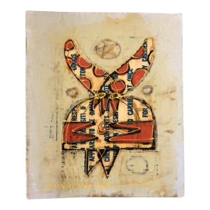Original Contemporary Wayne Cunningham Abstract Painting/Collage “i Have the Orb” Signed