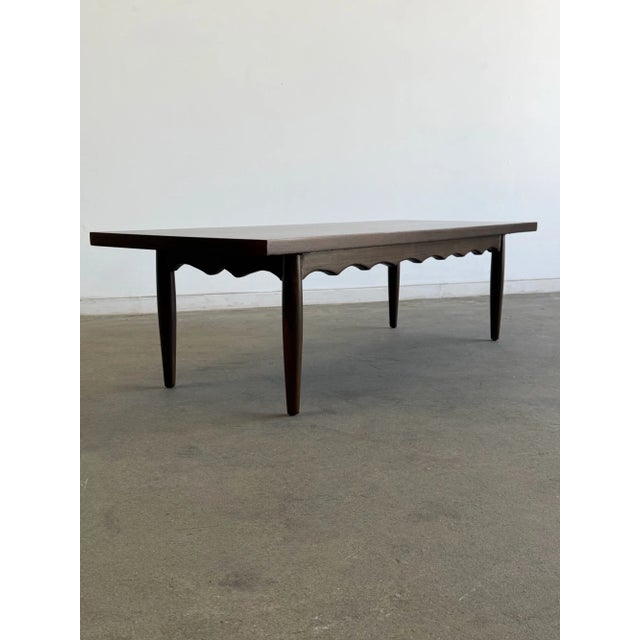 Vintage Coffee Table With Scalloped Apron For Sale In Los Angeles - Image 6 of 8