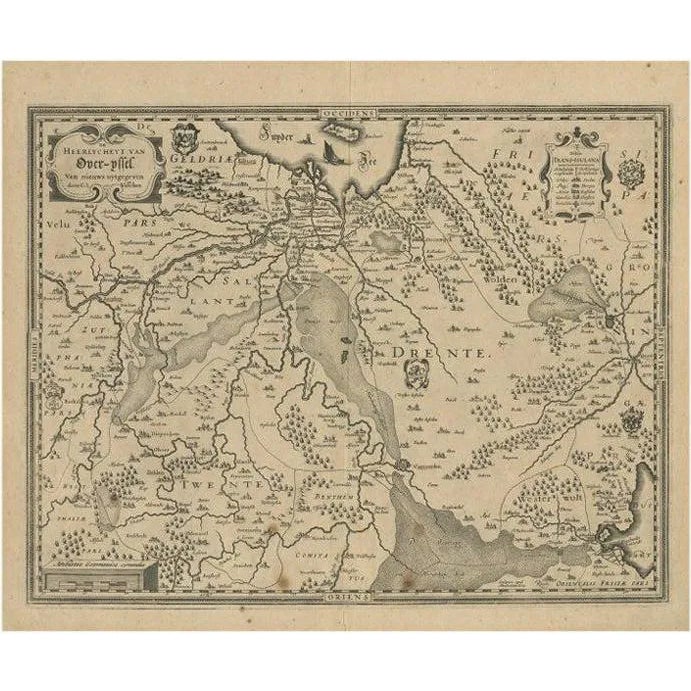 Antique Map of Overijssel by Visscher, 1632 | Chairish