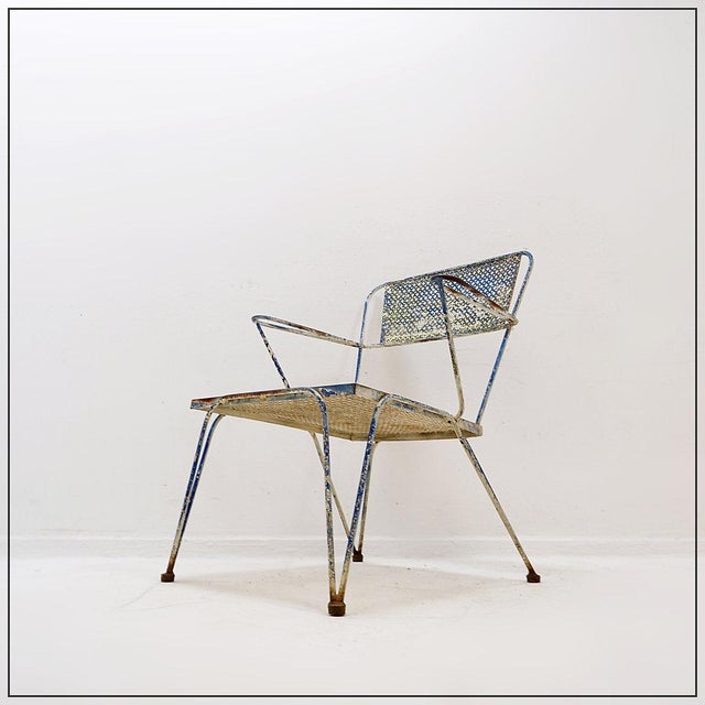 Mathieu Matégot Vintage Perforated Metal Armchair by Mathieu Matégot, 1950s For Sale - Image 4 of 16