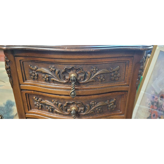 Wood Pair 1920s Swan Leg Carved End Tables For Sale - Image 7 of 15