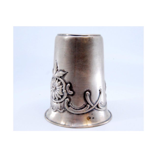 Silver Cup with Flower and Leaf Edge Reliefs For Sale - Image 5 of 10