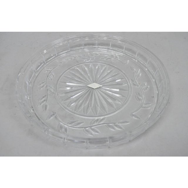 Late 20th Century Shannon Design of Ireland Round Clear Cut Crystal Capitol Dome Cake Plate Stand For Sale - Image 12 of 14
