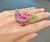 Bochic "Orient" Vintage Emerald Ruby & Pink Sapphire Ring - 18K Gold & Silver For Sale In New York - Image 6 of 18