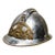 Fascinating Antique French France Fireman's Helmet Decorative Silver Tone Metal With Bronze Crest Home Decor For Sale