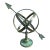 Vintage English Country Brass Verdigris Garden Armillary Sundial For Sale