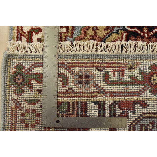 Heriz Runner 2’7” X 5’8” Blue Wool Tribal Hand-Knotted Oriental Rug For Sale - Image 11 of 11