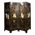 Vintage Chinese Black Lacquer 4-Panel Coromandel Screen 6ft Hand Painted For Sale