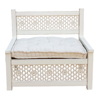 Carved Moroccan Floral Club Chair For Sale