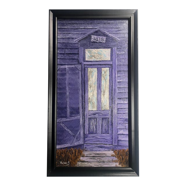 1969 Oil on Canvas Painting by Andrew William Vachon "Jesse James, the Studio" For Sale