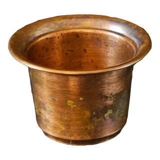 Vintage French Country Solid Copper Tumbler / Petite Planter For Sale