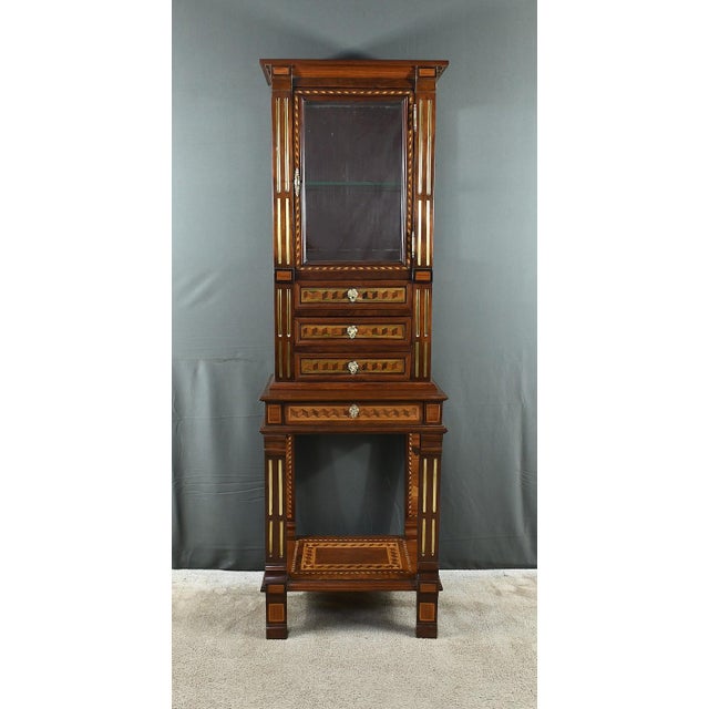 Small Marquetry Display Cabinet For Sale - Image 3 of 18