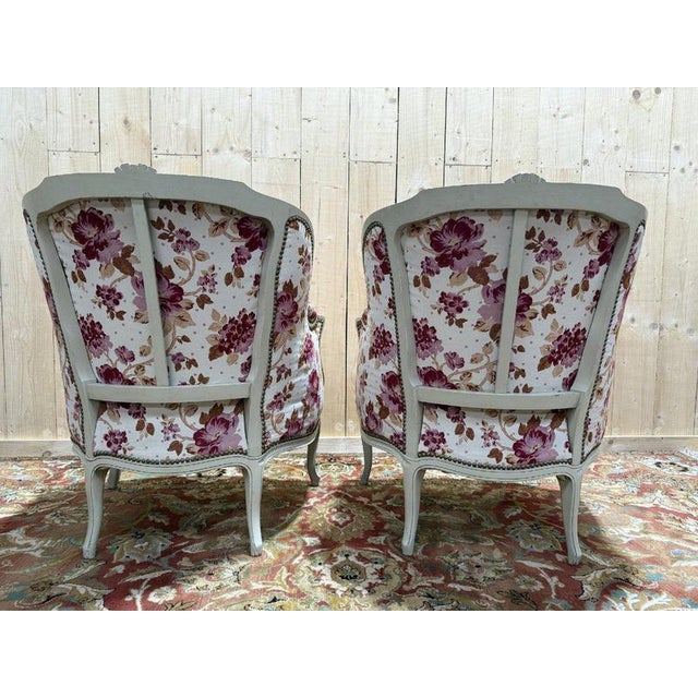 Louis XV Style Bergère Armchairs, Set of 2 For Sale - Image 6 of 10