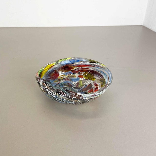 Silver Flakes Murano Glass Ashtray attributed to Dino Martens, Italy, 1960s For Sale - Image 4 of 18