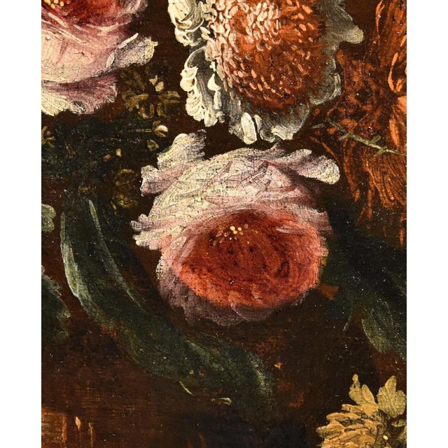 Andrea Scacciati, Flowers Still Life, 1680, Oil on Canvas, Framed For Sale - Image 9 of 15