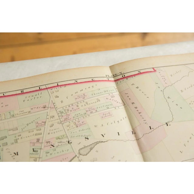 American Antique Woburn Massachusetts Atlas Map Plate N For Sale - Image 3 of 7